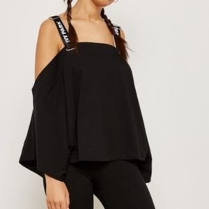 𝅺IVY Park Off Shoulder Top Black 100% Cotton Size XS